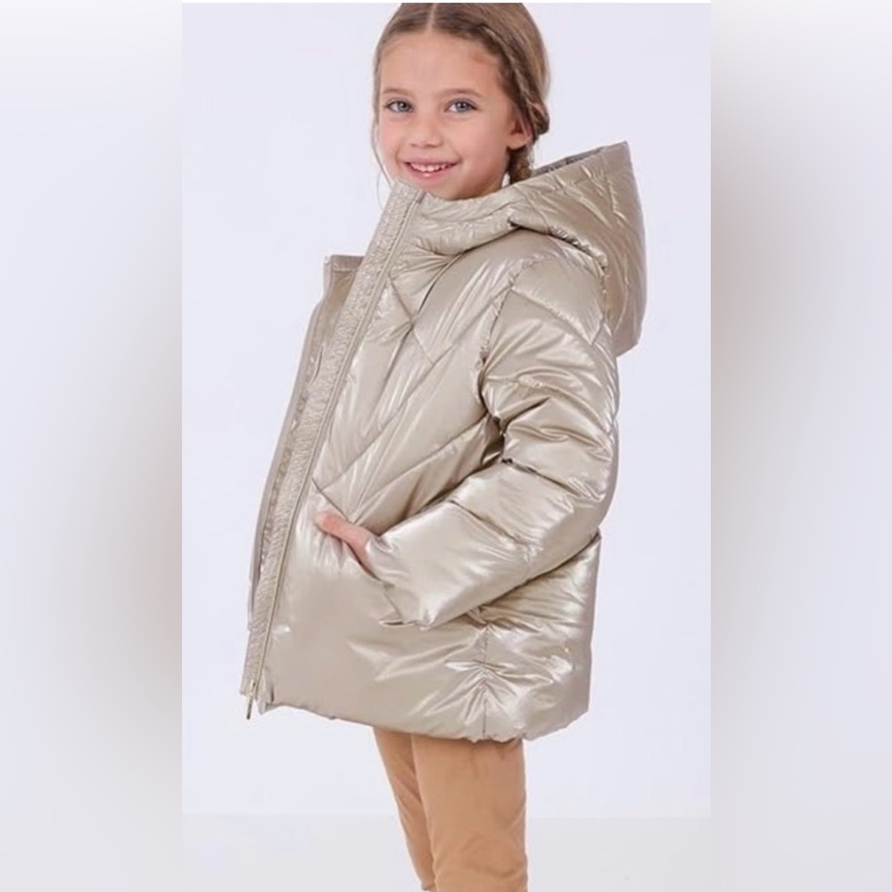 Mayoral Metallic Gold Puffer Jacket for Kids
